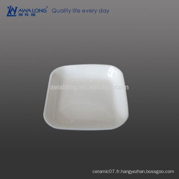 Petite conception commune Usée Pure White Fine Ceramic Square Shaped Dish, Hot Sale Square Ramekin Dishes